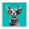 Stupell Industries Jammin' Pup on Blue Framed Giclee, design by Lorenzo Collective